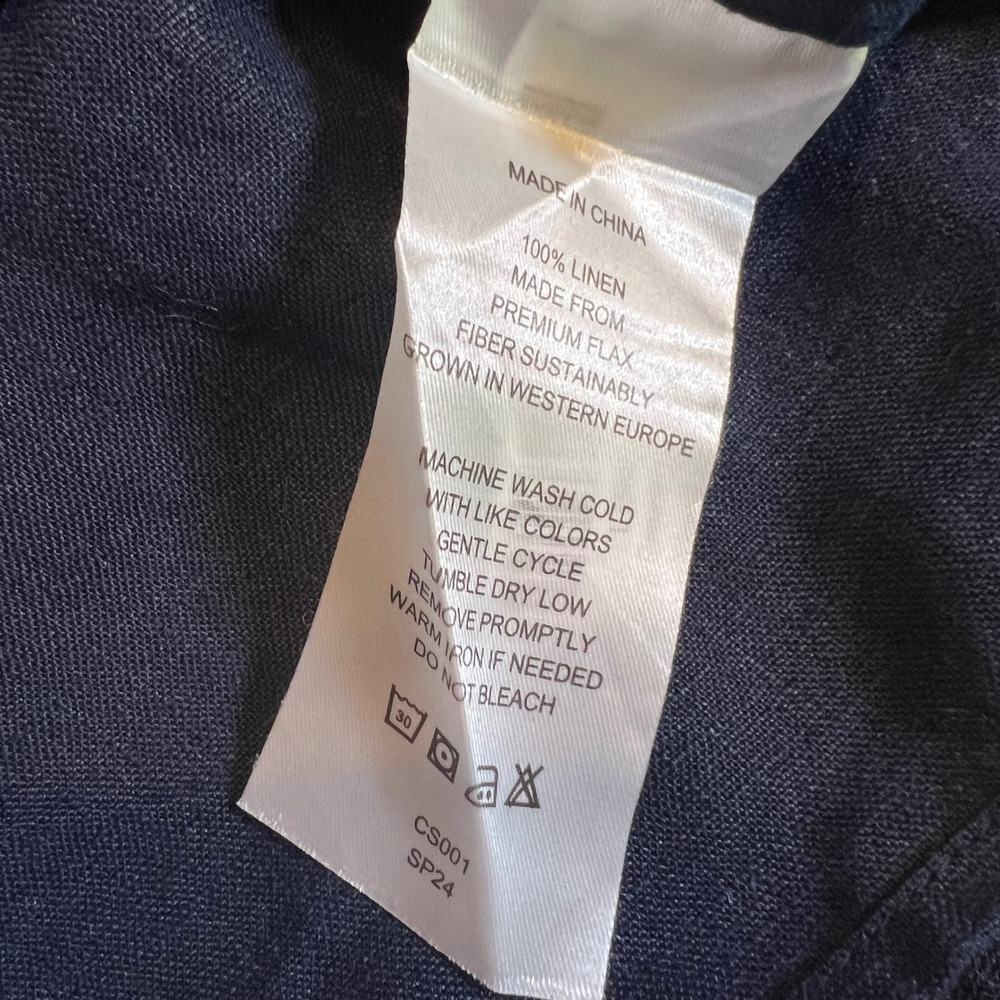 NWT Quince 100% European Linen Square Neck Tank Navy Size XL - Picture 6 of 6